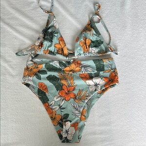 Kulani Kinis Orange and Green Bikini Swimwear